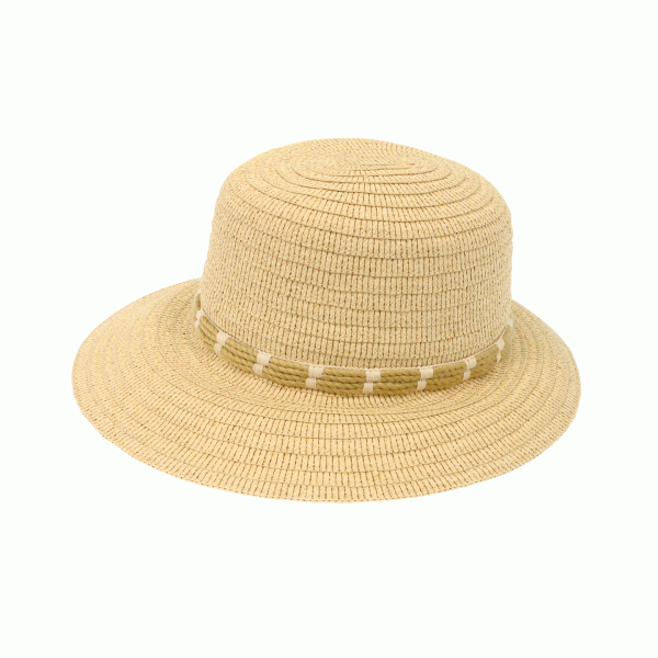 Natural Sun Hat with Brim Rope Trim