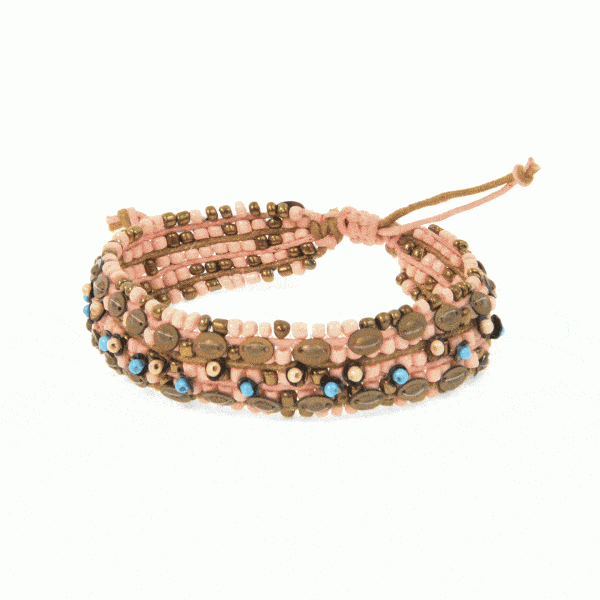 Pink Natural Adjustable Bracelet