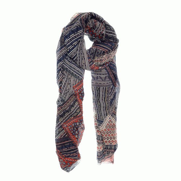 Stripe & Patch Scarf